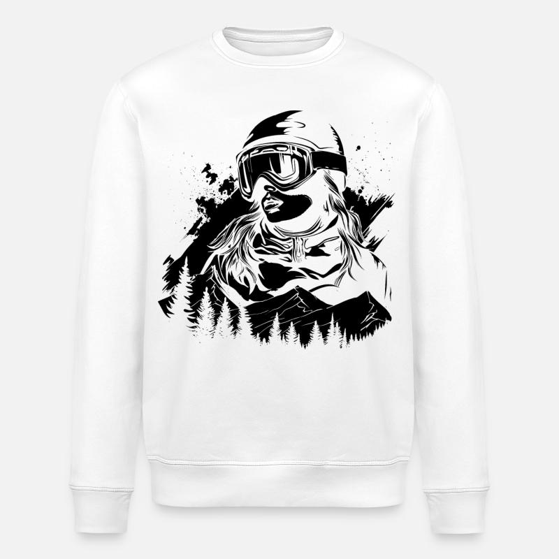 Snowboarderin - Stanley/Stella Unisex Bio-Sweatshirt ROLLER - Weiß