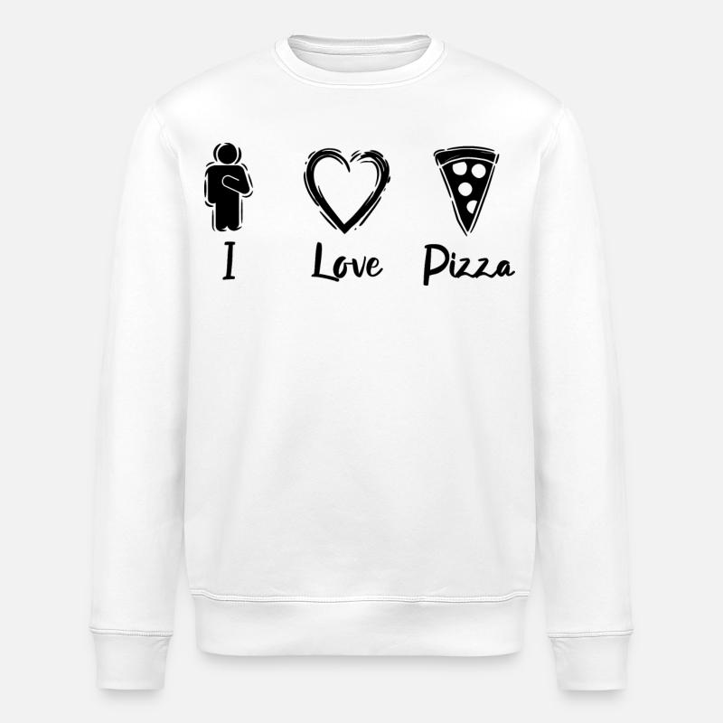 Ich mag Pizza - Stanley/Stella Unisex Bio-Sweatshirt ROLLER - Weiß