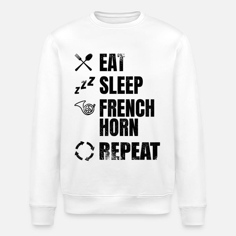 Horn Player Routine - Stanley/Stella ROLLER Unisex Organic Sweatshirt - white