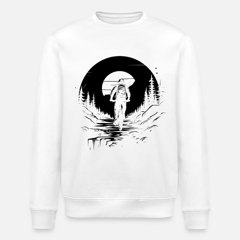 Mountainbiking Zeichnung - Stanley/Stella Unisex Bio-Sweatshirt ROLLER - Weiß