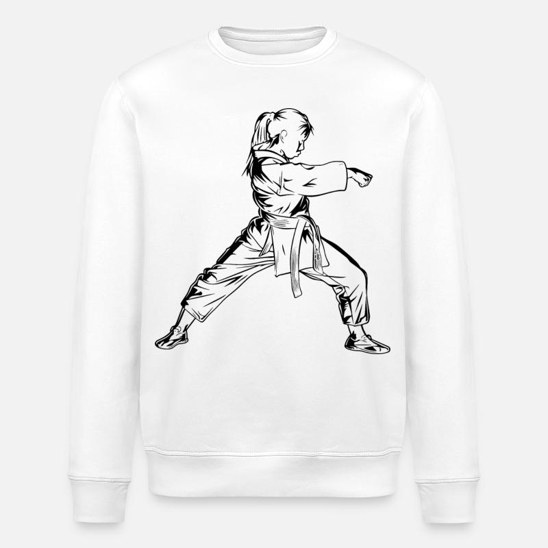 Karate Mädchen - Stanley/Stella Unisex Bio-Sweatshirt ROLLER - Weiß