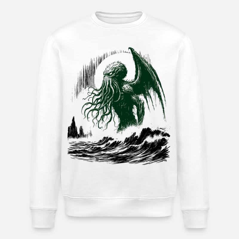 Cthulhu émerge des mers - Sweat bio ROLLER Stanley/Stella Unisexe - blanc