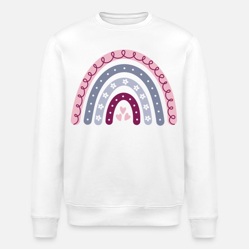 Boho Regenbogen - Stanley/Stella Unisex Bio-Sweatshirt ROLLER - Weiß