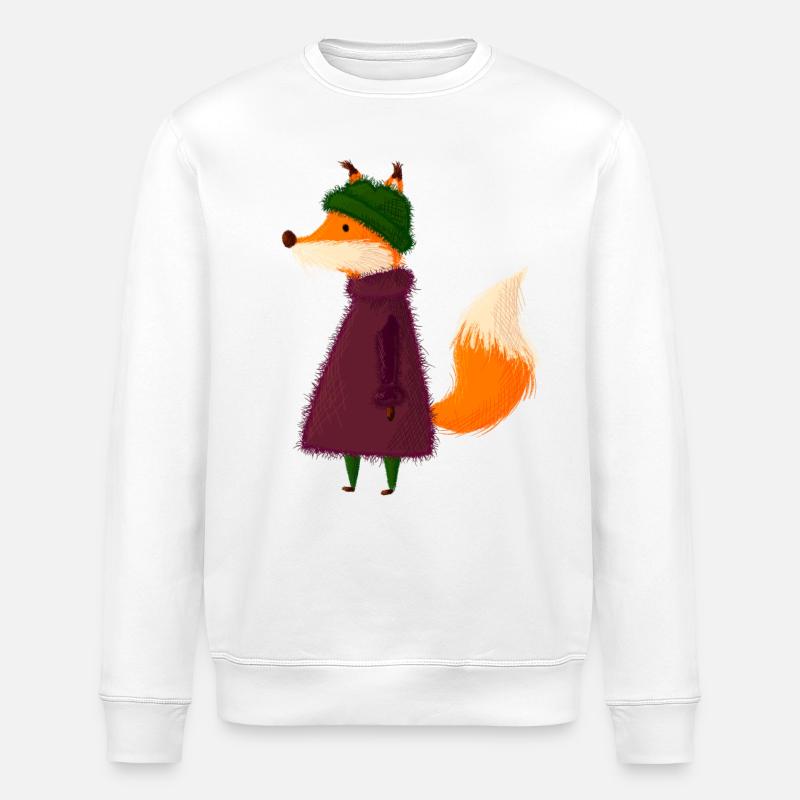 Fox - Stanley/Stella ROLLER Unisex Organic Sweatshirt - white