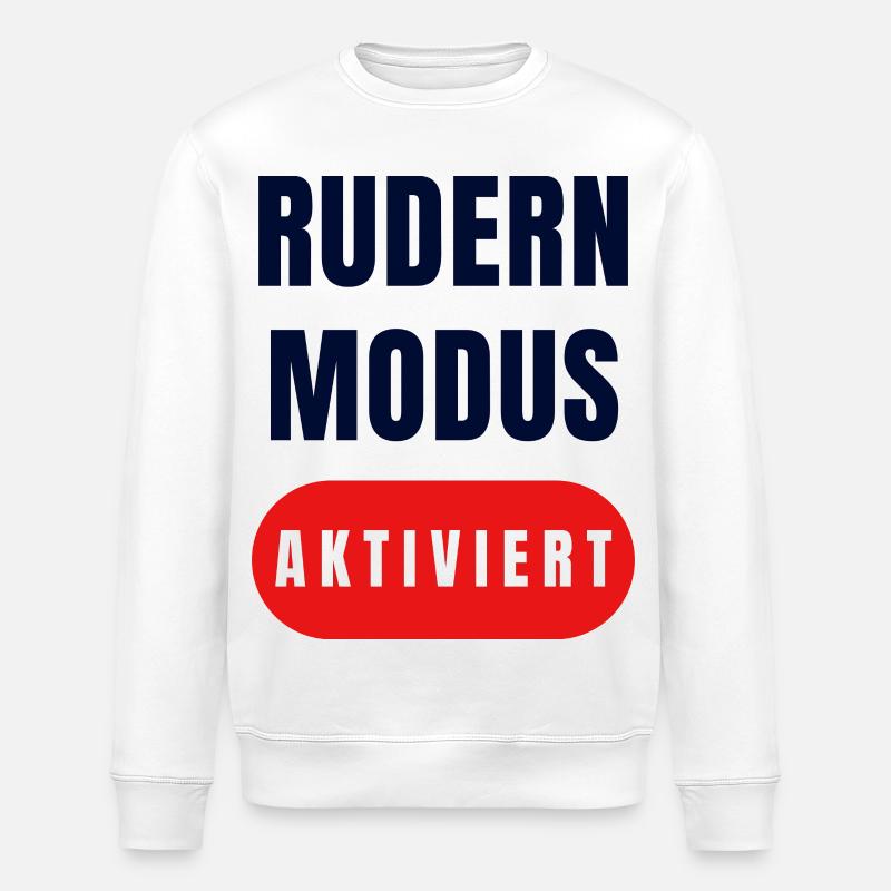 Rudder Mode Enabled - Stanley/Stella ROLLER Unisex Organic Sweatshirt - white
