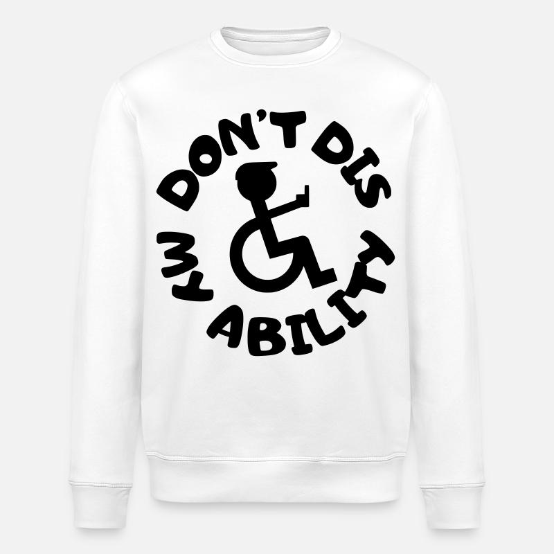 Ne niez pas mon handicap # - Sweat bio ROLLER Stanley/Stella Unisexe - blanc