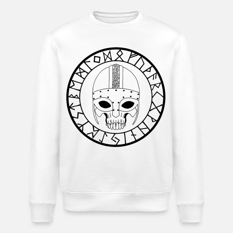 Tête de mort viking (noir) - Sweat bio ROLLER Stanley/Stella Unisexe - blanc