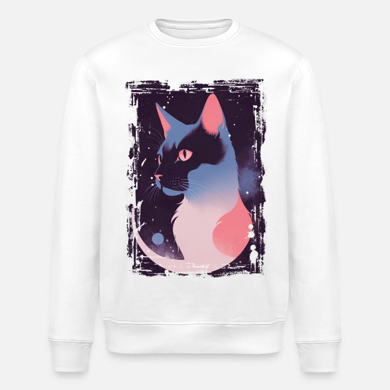 Chat mystique - Sweat bio ROLLER Stanley/Stella Unisexe - blanc