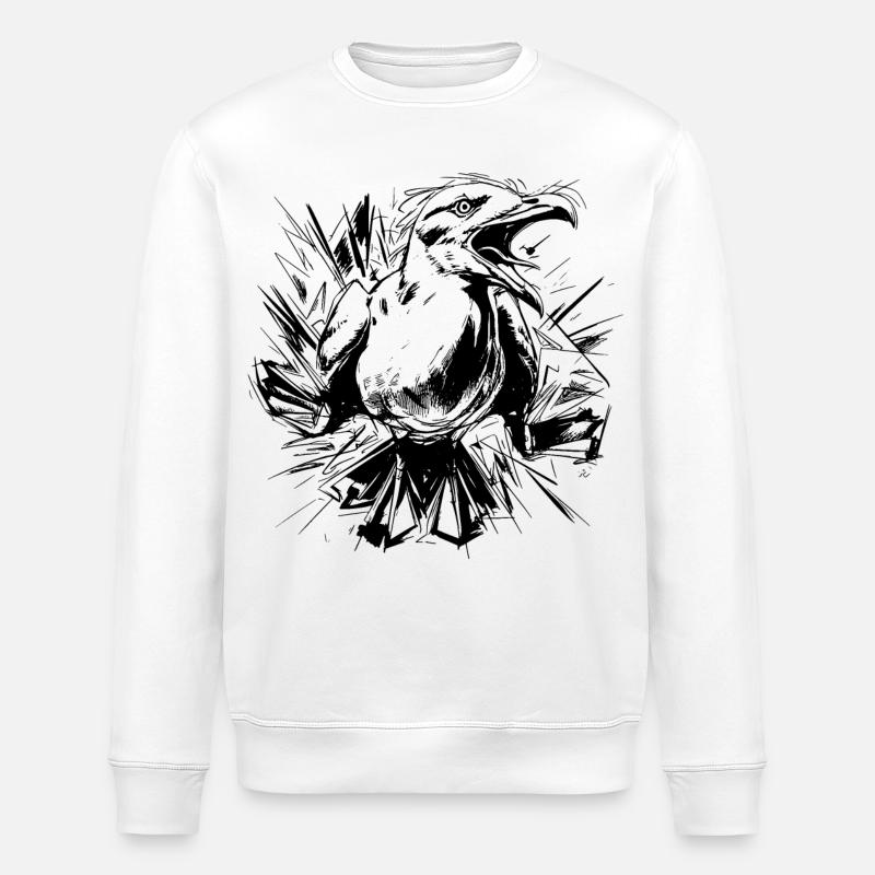 Skizzierte Möwe - Stanley/Stella Unisex Bio-Sweatshirt ROLLER - Weiß