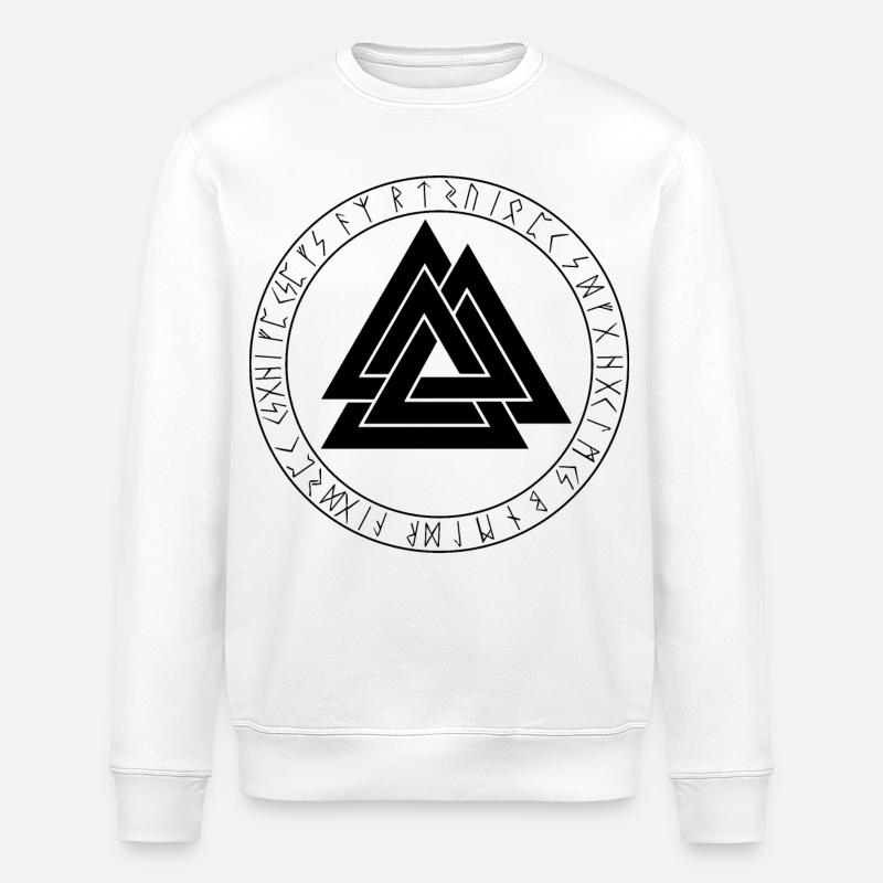Valknut Wikingersymbol - Stanley/Stella Unisex Bio-Sweatshirt ROLLER - Weiß