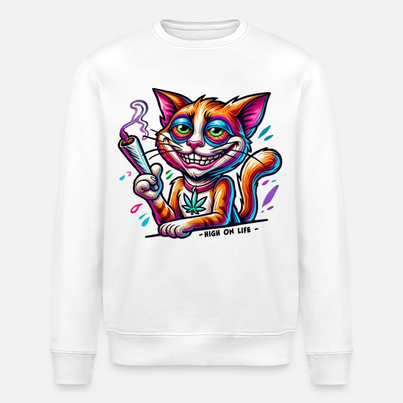 High Cat - High on live - Stanley/Stella Unisex Bio-Sweatshirt ROLLER - Weiß