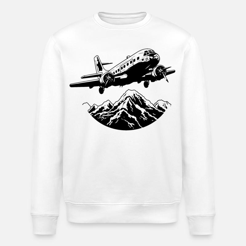 Graphisme d’avion - Sweat bio ROLLER Stanley/Stella Unisexe - blanc