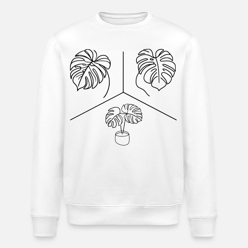 Monstera Design - Stanley/Stella Unisex Bio-Sweatshirt ROLLER - Weiß