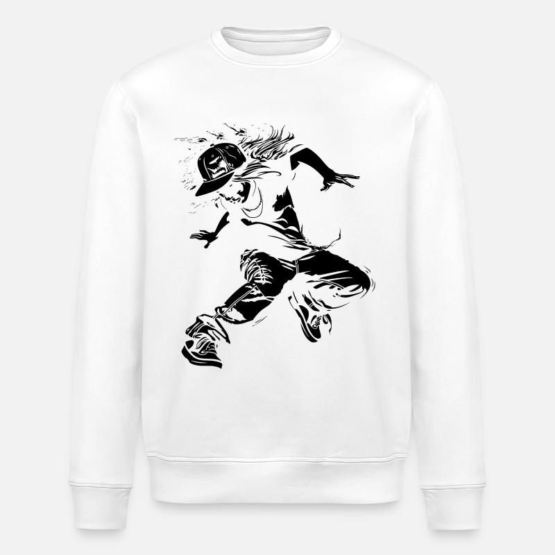 Breakdance Mädchen Zeichnung - Stanley/Stella Unisex Bio-Sweatshirt ROLLER - Weiß