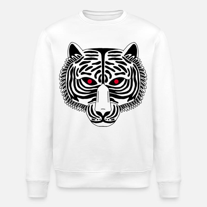 Schwarzer Tiger - Stanley/Stella Unisex Bio-Sweatshirt ROLLER - Weiß