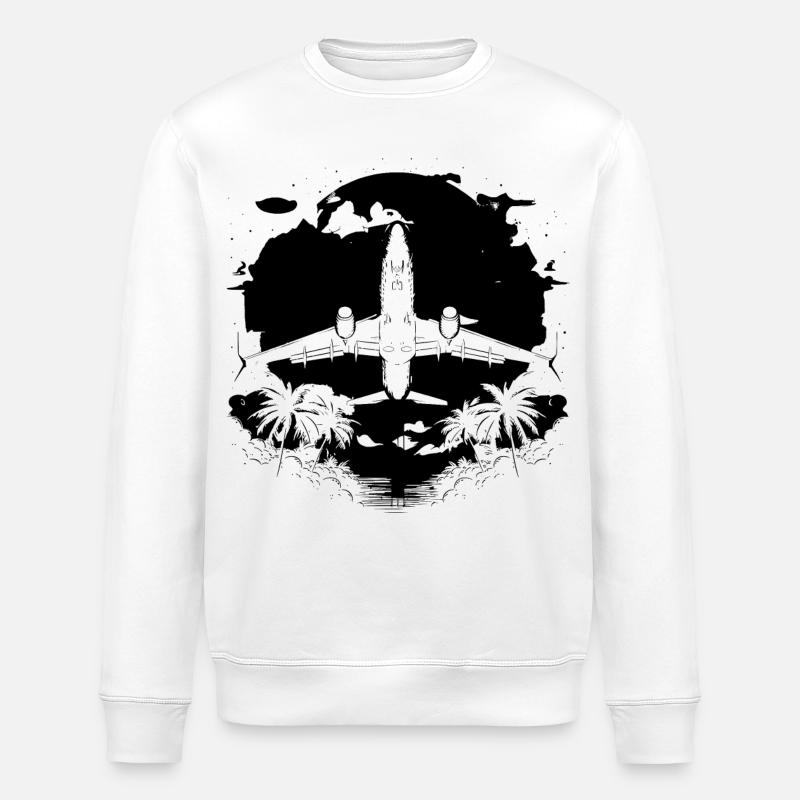 Graphisme d’avion - Sweat bio ROLLER Stanley/Stella Unisexe - blanc