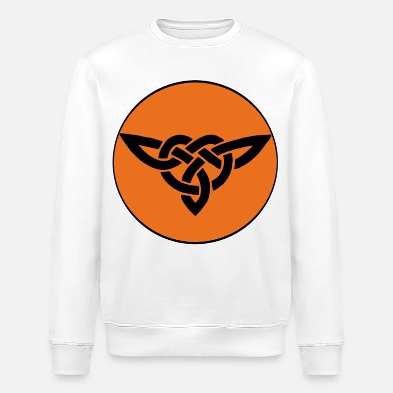 Orangefarbener keltischer Vogel - Stanley/Stella Unisex Bio-Sweatshirt ROLLER - Weiß