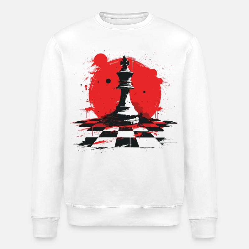 Chess Pieces Graphics - Stanley/Stella ROLLER Unisex Organic Sweatshirt - white