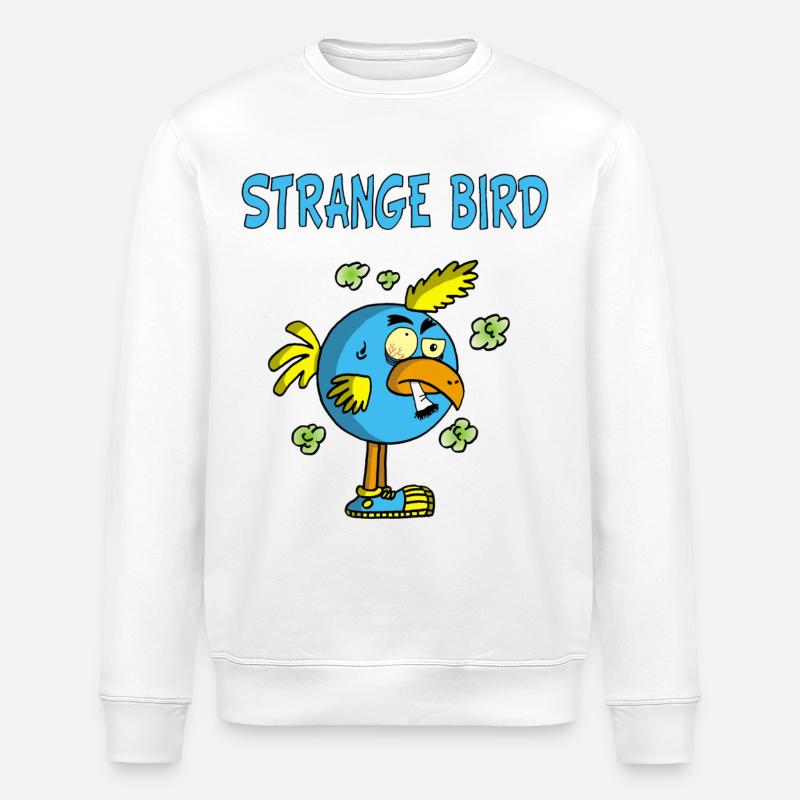 Oiseau bleu étrange - Sweat bio ROLLER Stanley/Stella Unisexe - blanc