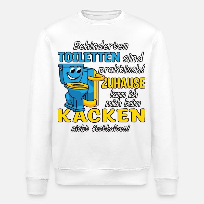 Behinderten Toilette - Stanley/Stella Unisex Bio-Sweatshirt ROLLER - Weiß