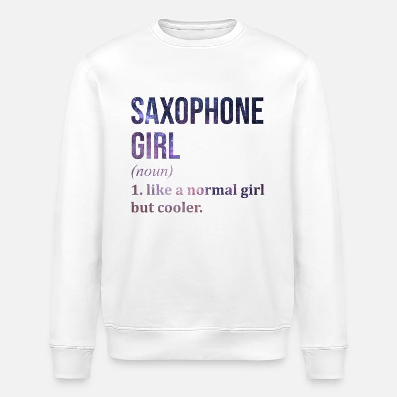 Saxophon - Stanley/Stella Unisex Bio-Sweatshirt ROLLER - Weiß