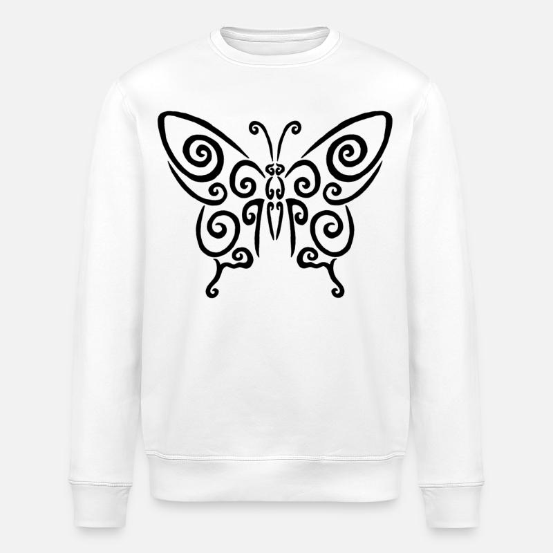 Symbole d'un papillon noir - Sweat bio ROLLER Stanley/Stella Unisexe - blanc