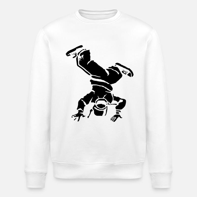 Breakdancer Drawing - Stanley/Stella ROLLER Unisex Organic Sweatshirt - white