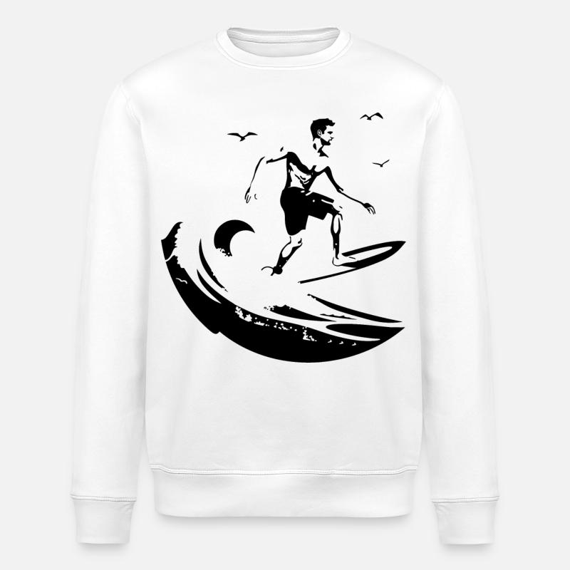 Surfeur - Sweat bio ROLLER Stanley/Stella Unisexe - blanc