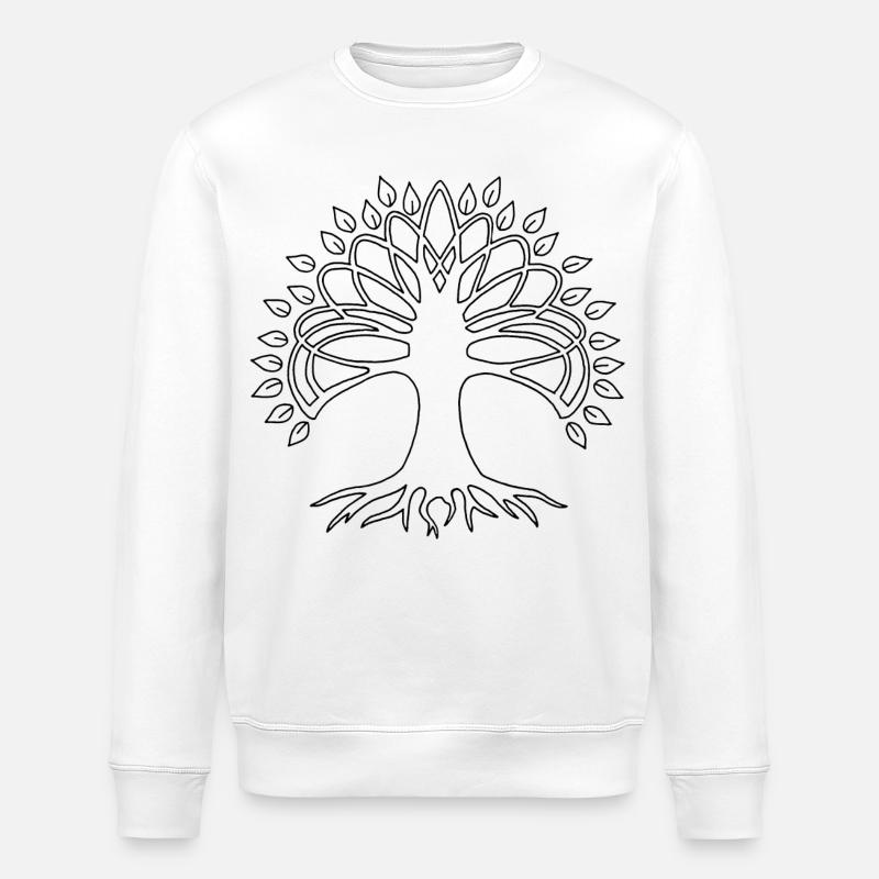Schwarzer Baum des Lebens - Stanley/Stella Unisex Bio-Sweatshirt ROLLER - Weiß