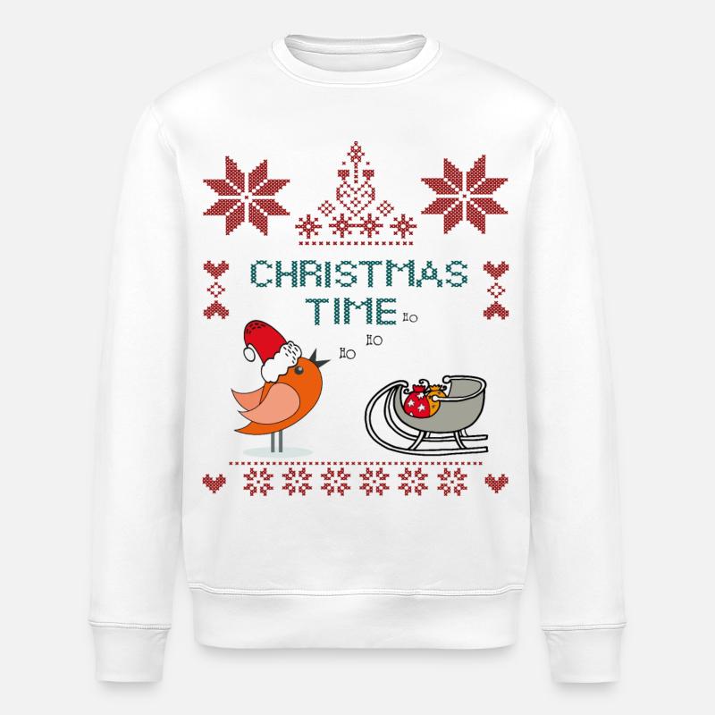 Période de Noël - Sweat bio ROLLER Stanley/Stella Unisexe - blanc