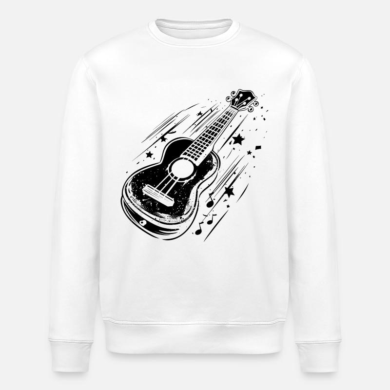 Ukulele Drawing - Stanley/Stella ROLLER Unisex Organic Sweatshirt - white