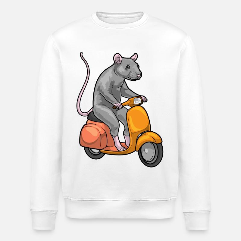 Ratte Motorroller - Stanley/Stella Unisex Bio-Sweatshirt ROLLER - Weiß
