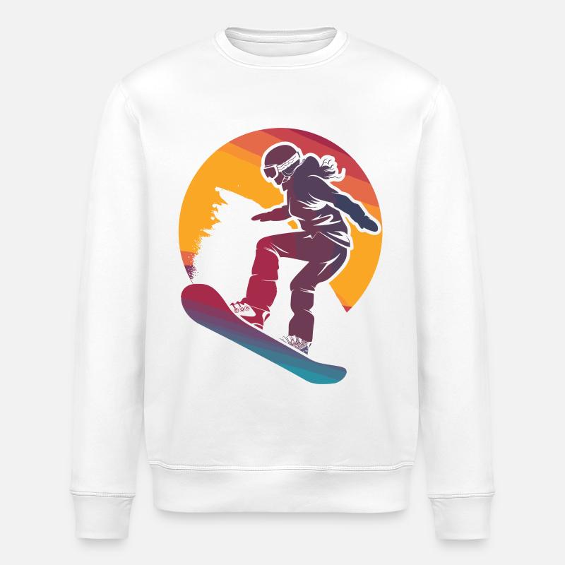 Snowboarding Mädchen - Stanley/Stella Unisex Bio-Sweatshirt ROLLER - Weiß