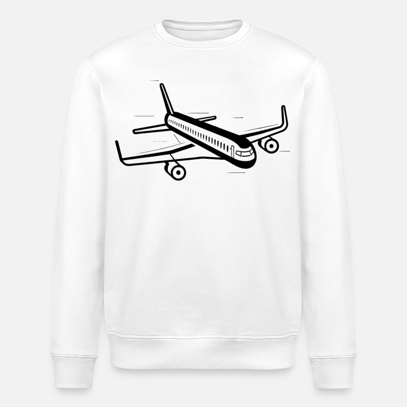 Flugzeug Skizze - Stanley/Stella Unisex Bio-Sweatshirt ROLLER - Weiß
