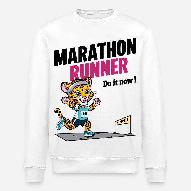 Marathonien léopard - Sweat bio ROLLER Stanley/Stella Unisexe - blanc