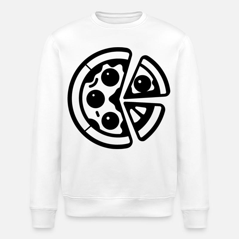 Dessin de pizza - Sweat bio ROLLER Stanley/Stella Unisexe - blanc