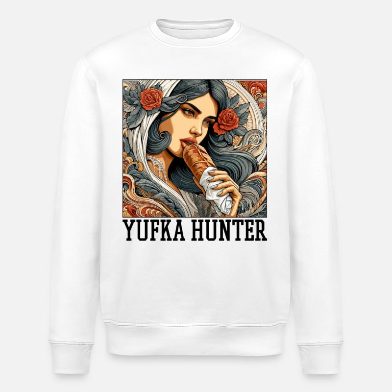 Yufka Jäger Kebab Geschenk - Stanley/Stella Unisex Bio-Sweatshirt ROLLER - Weiß