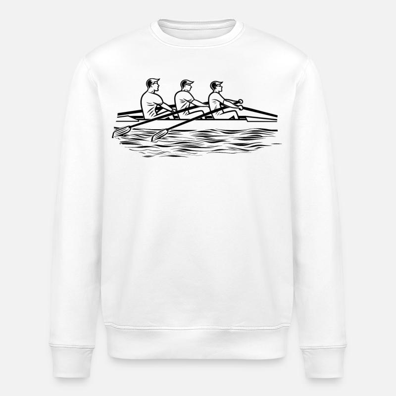 Rudermannschaft Zeichnung - Stanley/Stella Unisex Bio-Sweatshirt ROLLER - Weiß