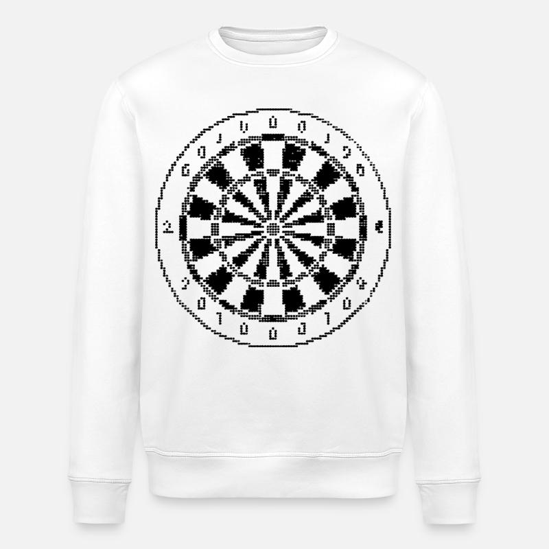 Dartboard Pixel Graphic - Stanley/Stella ROLLER Unisex Organic Sweatshirt - white