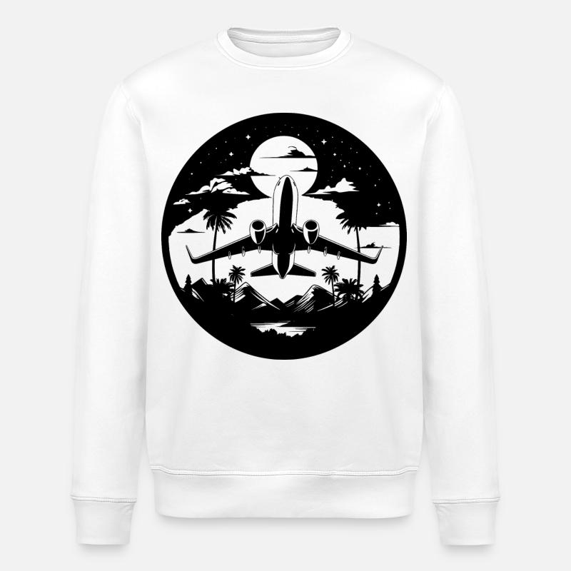 Graphisme d’avion - Sweat bio ROLLER Stanley/Stella Unisexe - blanc