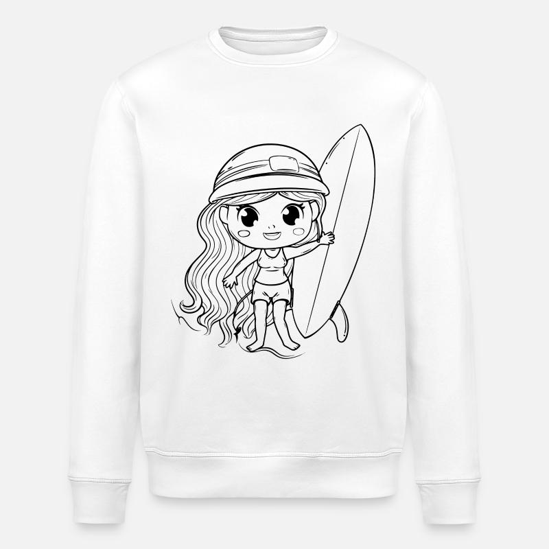 Kleine Surferin - Stanley/Stella Unisex Bio-Sweatshirt ROLLER - Weiß