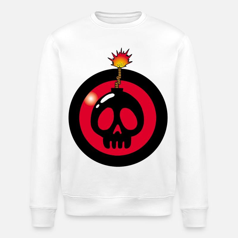 Crâne explosif - Sweat bio ROLLER Stanley/Stella Unisexe - blanc