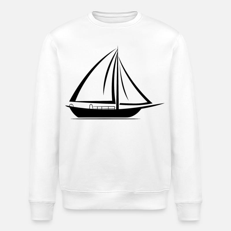 Segelboot Zeichnung - Stanley/Stella Unisex Bio-Sweatshirt ROLLER - Weiß
