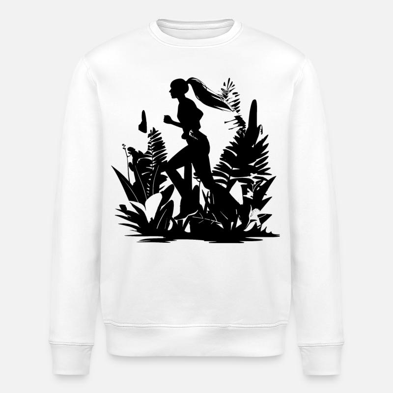 Läuferin Comic Look - Stanley/Stella Unisex Bio-Sweatshirt ROLLER - Weiß