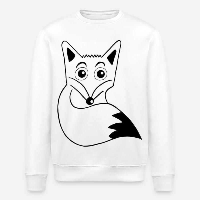 Süßer schwarzer Fuchs - Stanley/Stella Unisex Bio-Sweatshirt ROLLER - Weiß