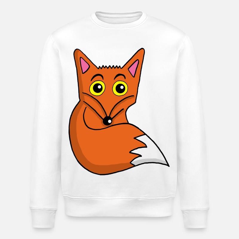 Cute Fox - Stanley/Stella ROLLER Unisex Organic Sweatshirt - white