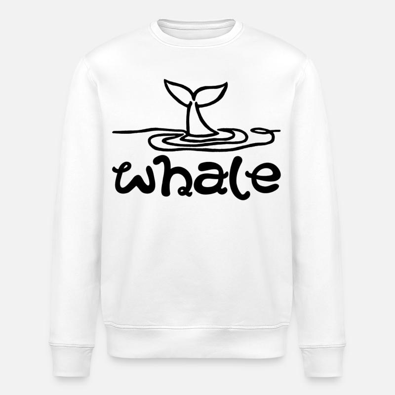 Le signe de la baleine - Sweat bio ROLLER Stanley/Stella Unisexe - blanc