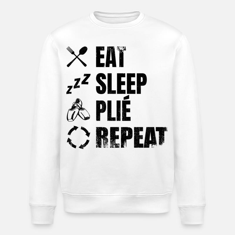 Manger dormir Plié Répéter - Sweat bio ROLLER Stanley/Stella Unisexe - blanc