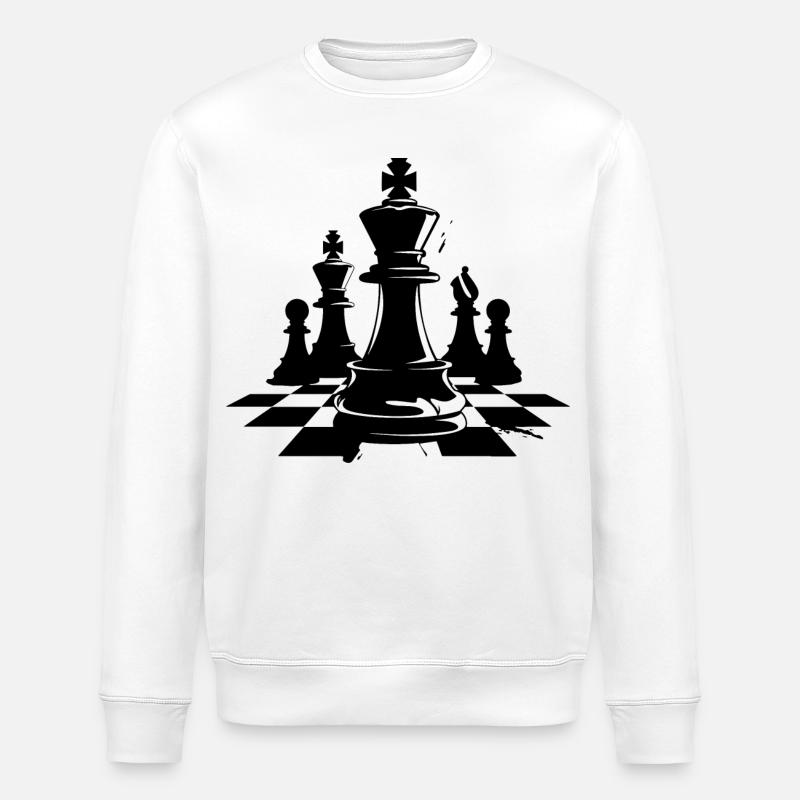 Schachfiguren Grafik - Stanley/Stella Unisex Bio-Sweatshirt ROLLER - Weiß