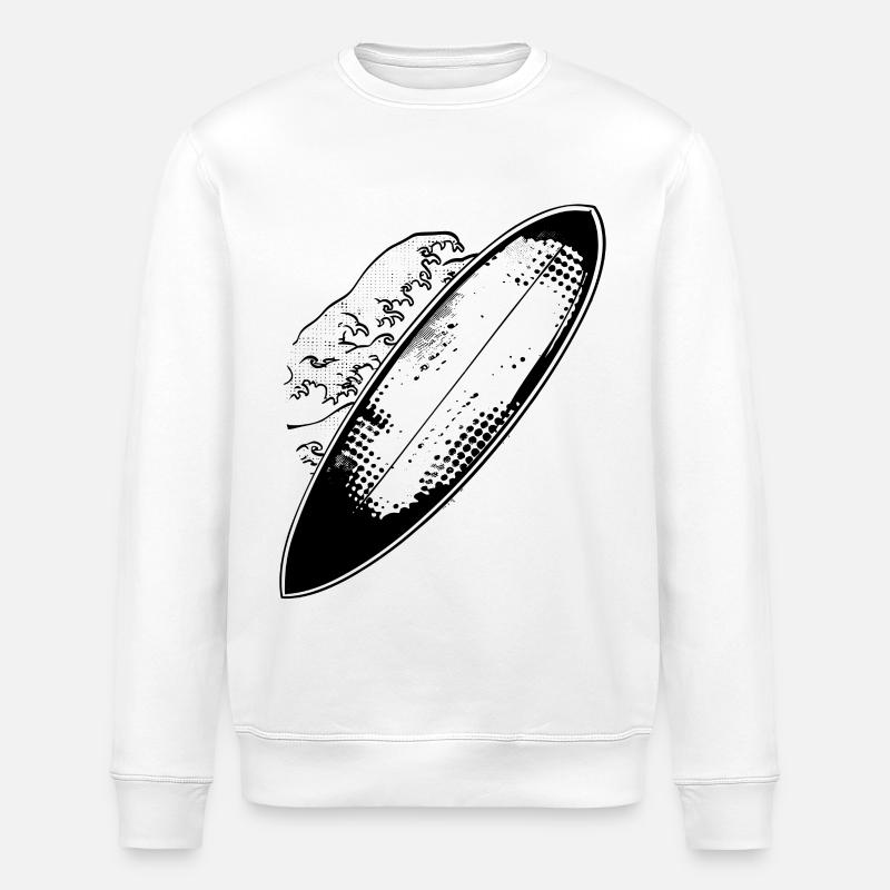 Surfbrett - Stanley/Stella Unisex Bio-Sweatshirt ROLLER - Weiß
